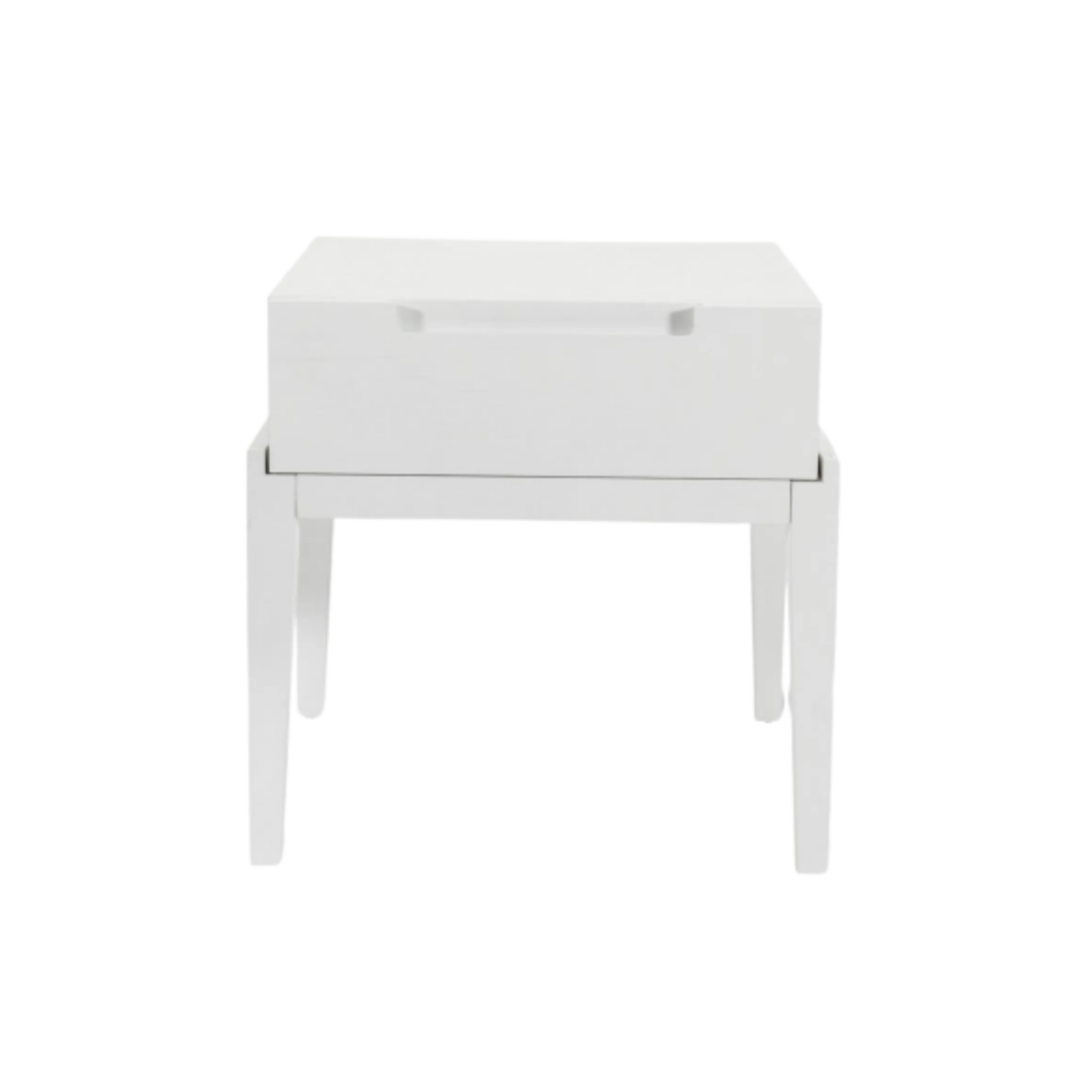 Shop the opulent beauty of the Orchid Bedside Single Drawer, elegantly crafted in a luscious white and boasting elegant cut-out handles and smooth soft close runners. Shop online today at www.nobleandnook.co.uk