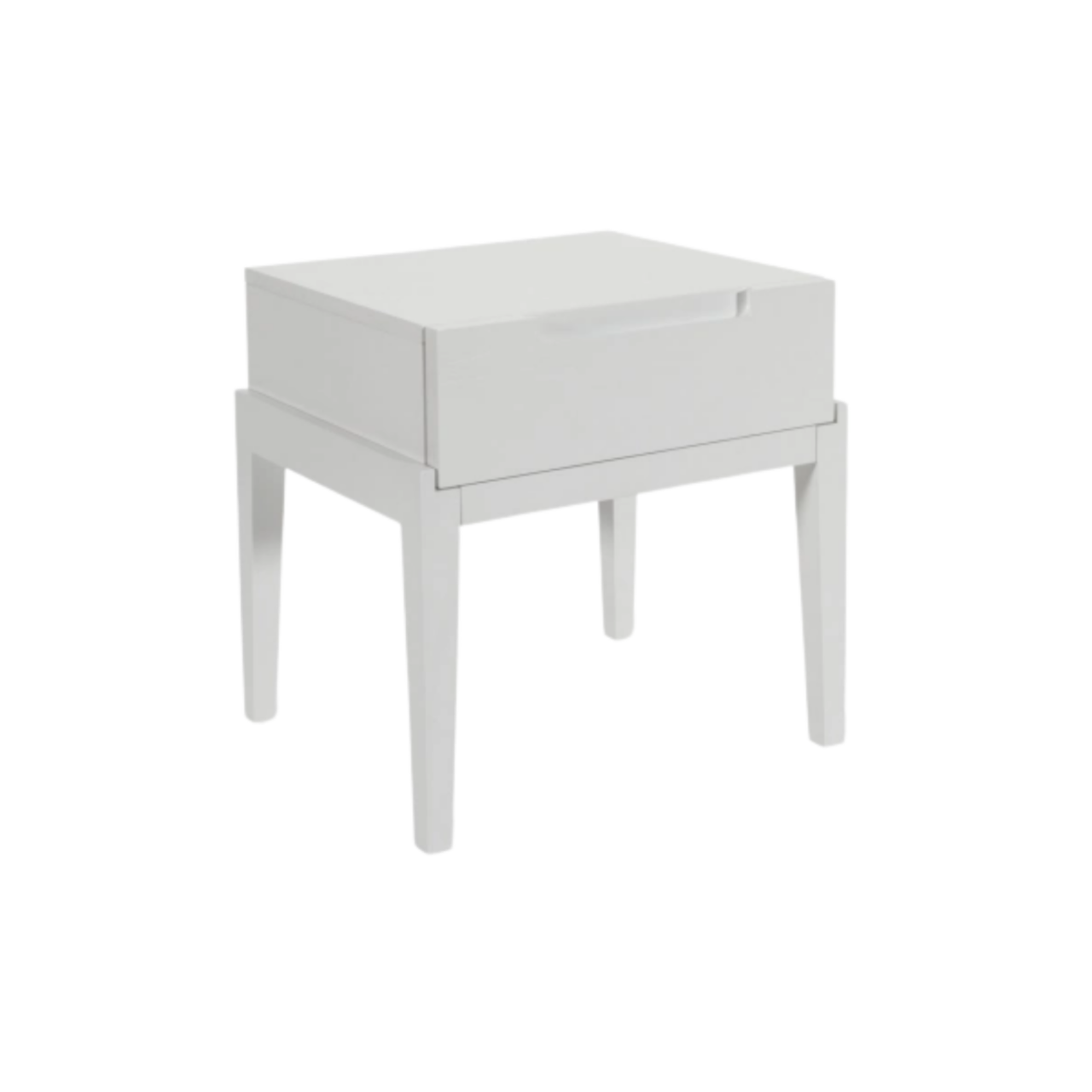 Shop the opulent beauty of the Orchid Bedside Single Drawer, elegantly crafted in a luscious white and boasting elegant cut-out handles and smooth soft close runners. Shop online today at www.nobleandnook.co.uk