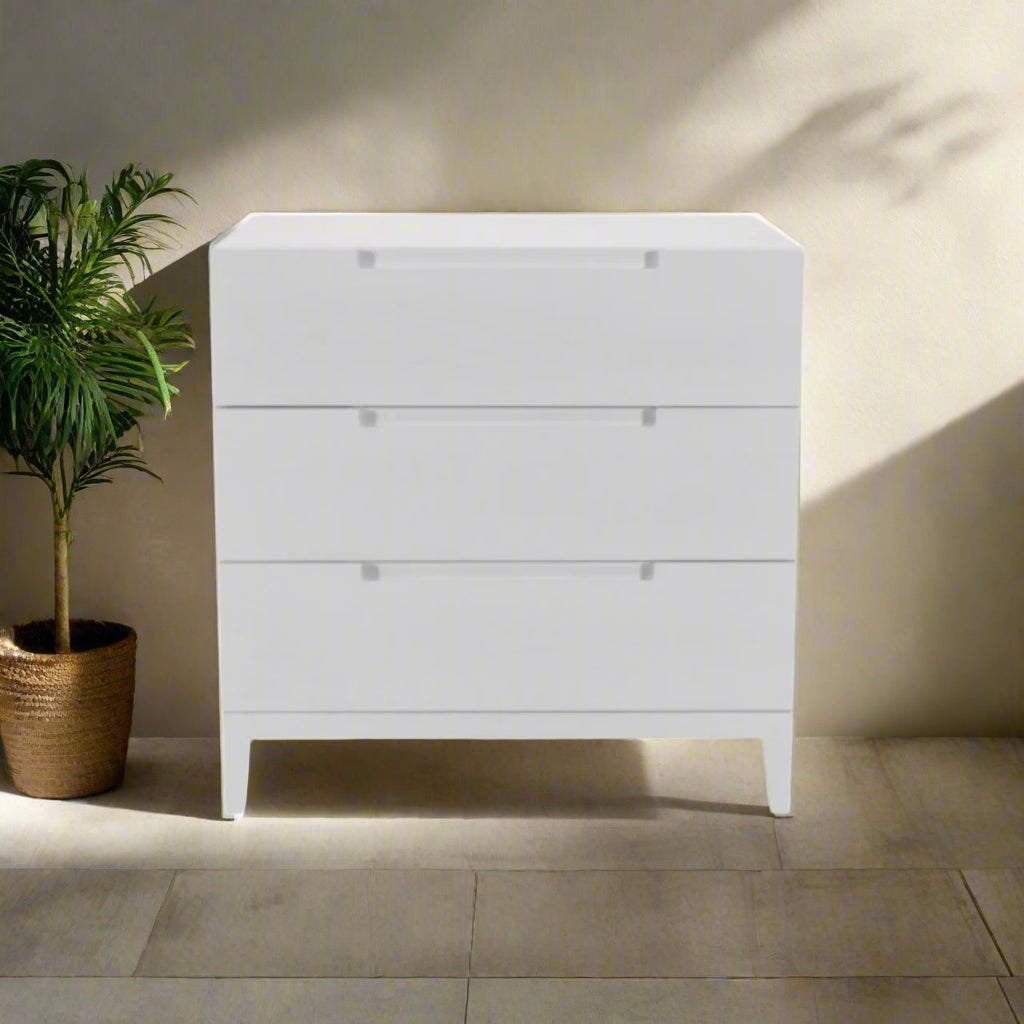 The Orchid 3-Drawer Chest | White Stained Oak