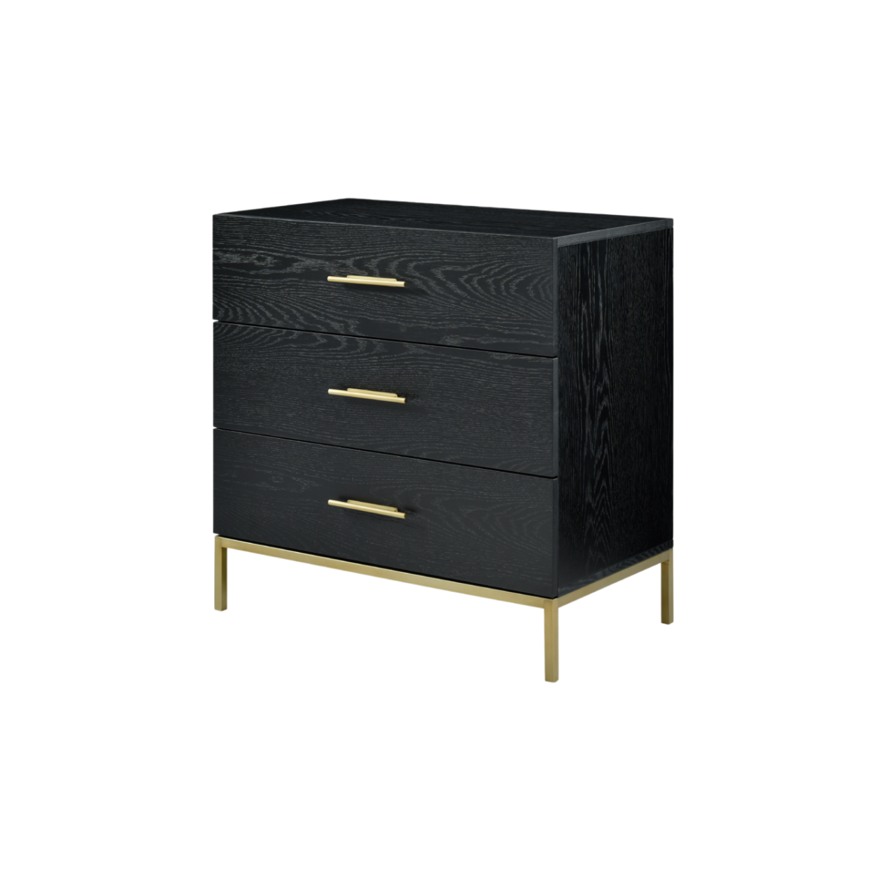 Shop the Tulip 3 Drawer Chest, finished in black oak with beautiful brass handles by Twenty10 Designs. FREE UK MAINLAND DELIVERY. Shop online at www.nobleandnook.co.uk