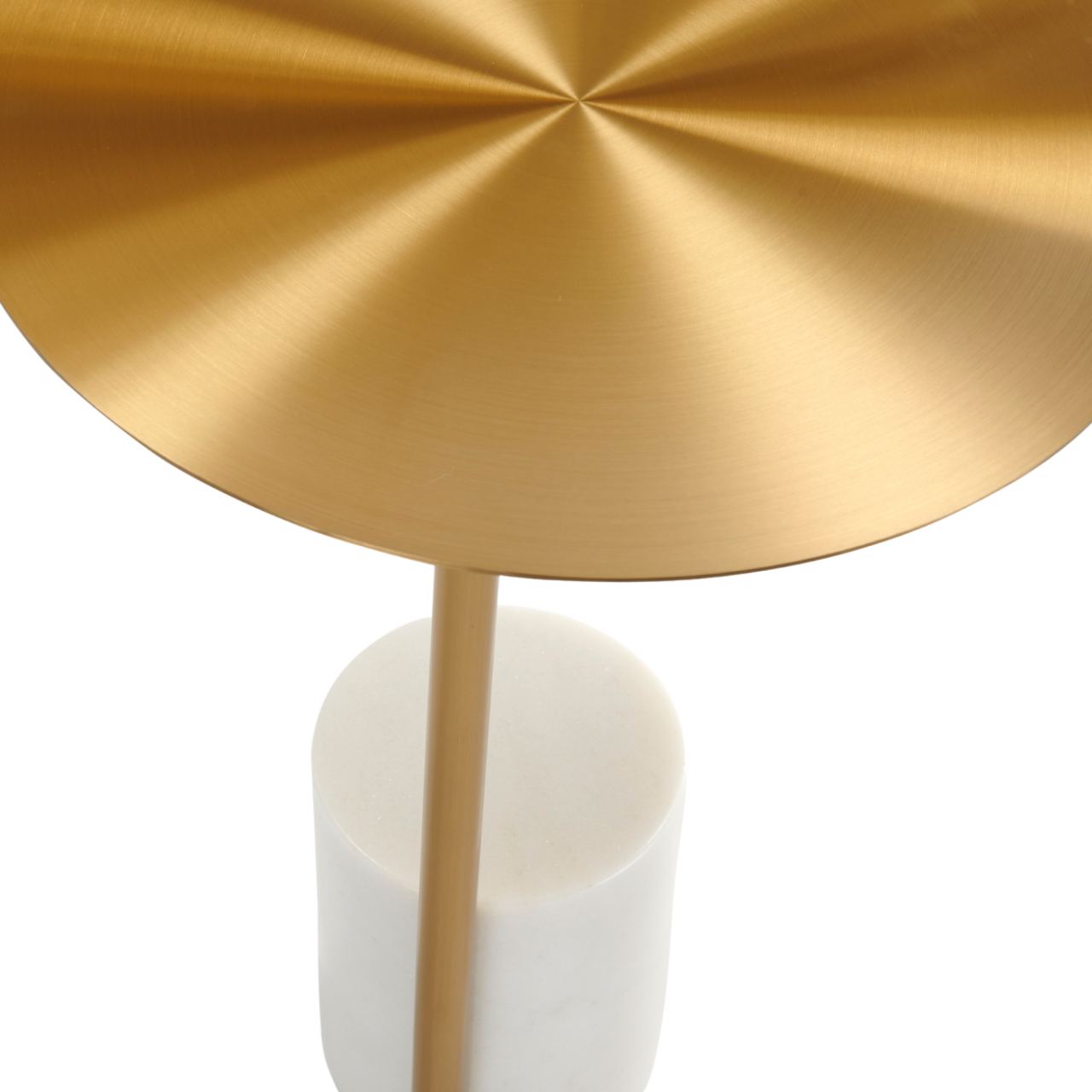 Shop the elegant Violet Lamp Table, a stylish and minimal design with a gold stainless steel top and white marble base. FREE UK MAINLAND DELIVERY. Shop online now at www.nobleandnook.co.uk
