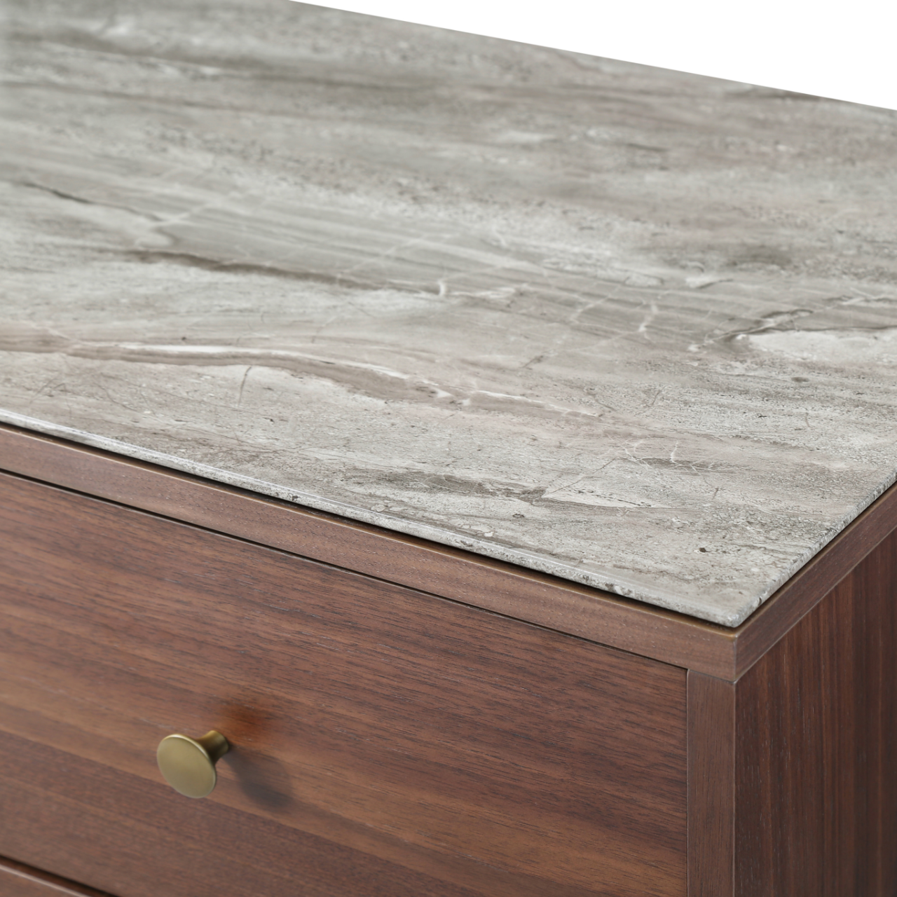 Shop the Willow 3 Drawer Chest, finished in tobacco walnut with beautiful, detailed marbled glass beige top by Twenty10 Designs. FREE UK MAINLAND DELIVERY. Shop online at www.nobleandnook.co.uk