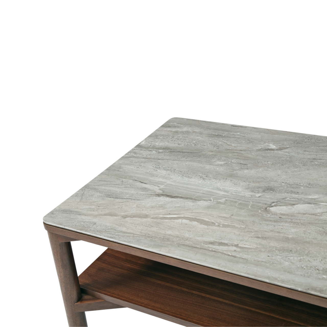 Shop the Willow Coffee Table with walnut finish and marbled glass beige top by Twenty10 Designs. FREE UK MAINLAND DELIVERY. Shop online now at www.nobleandnook.co.uk