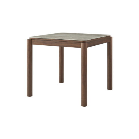 Shop the Willow Square Dining Table, a modern combination of tobacco walnut wood and marbled glass Elegant Marble Effect Top. Ideal for smaller dining spaces. Shop online today at www.nobleandnook.co.uk