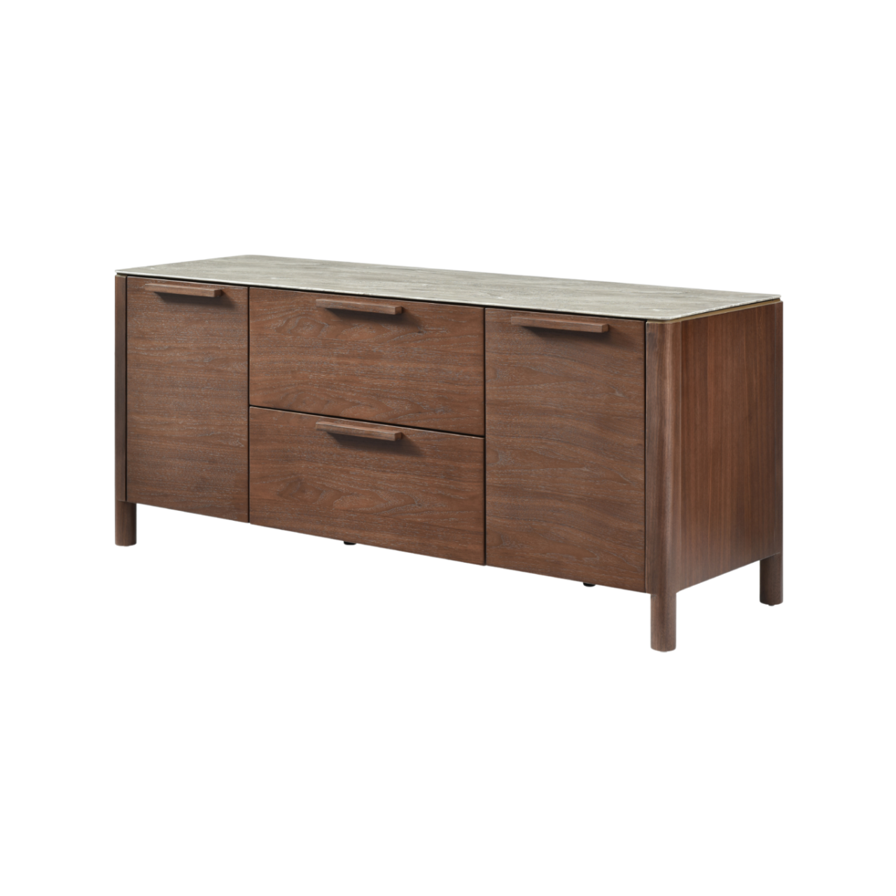 Shop the beautifully crafted Willow TV Unit in walnut and a detailed marbled glass beige top for a touch of elegance. Free UK Mainland Delivery. Shop online today at www.nobleandnook.co.uk