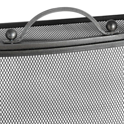 Mesh Fireguard in Antique Pewter Effect Finish – Handcrafted Classic Fireside Screen