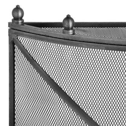 Mesh Fireguard in Antique Pewter Effect Finish – Handcrafted Classic Fireside Screen