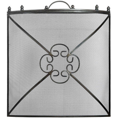 Mesh Fireguard in Antique Pewter Effect Finish – Handcrafted Classic Fireside Screen
