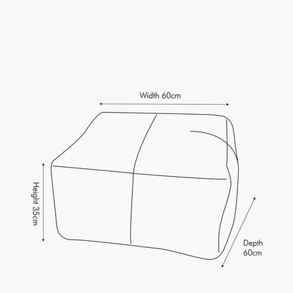 Matteo Natural Tan Leather Square Pouffe – Contemporary Leather Footstool & Occasional Seating