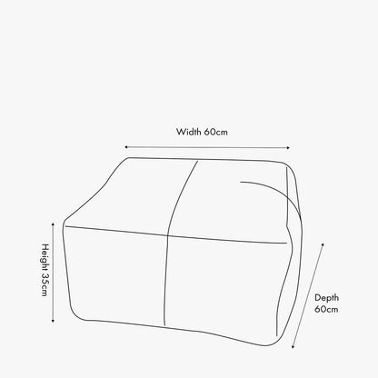 Matteo Peppercorn Leather Square Pouffe – Contemporary Leather Footstool & Occasional Seating