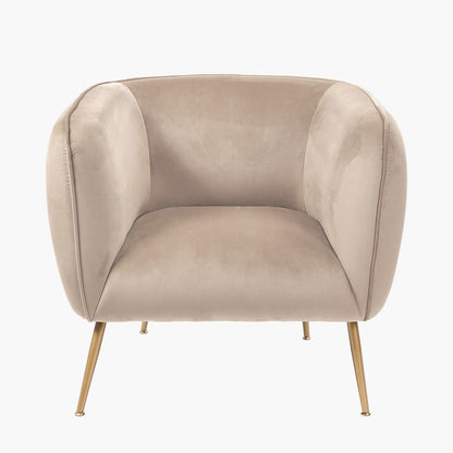 Lucca Biscuit Velvet Armchair with Metal Legs | Accent Chair
