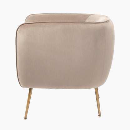 Lucca Biscuit Velvet Armchair with Metal Legs | Accent Chair