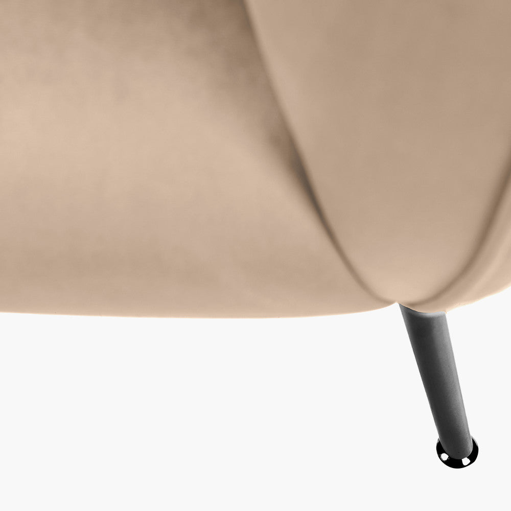 Lucca Biscuit Velvet Armchair with Metal Legs | Accent Chair