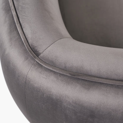 Lucca Dove Grey Velvet and Metal Armchair – Luxury Comfort with Customisable Style