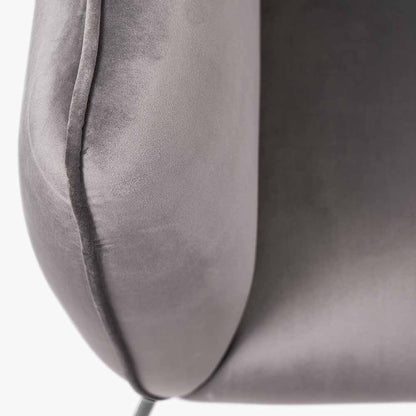 Lucca Dove Grey Velvet and Metal Armchair – Luxury Comfort with Customisable Style