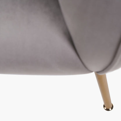 Lucca Dove Grey Velvet and Metal Armchair – Luxury Comfort with Customisable Style