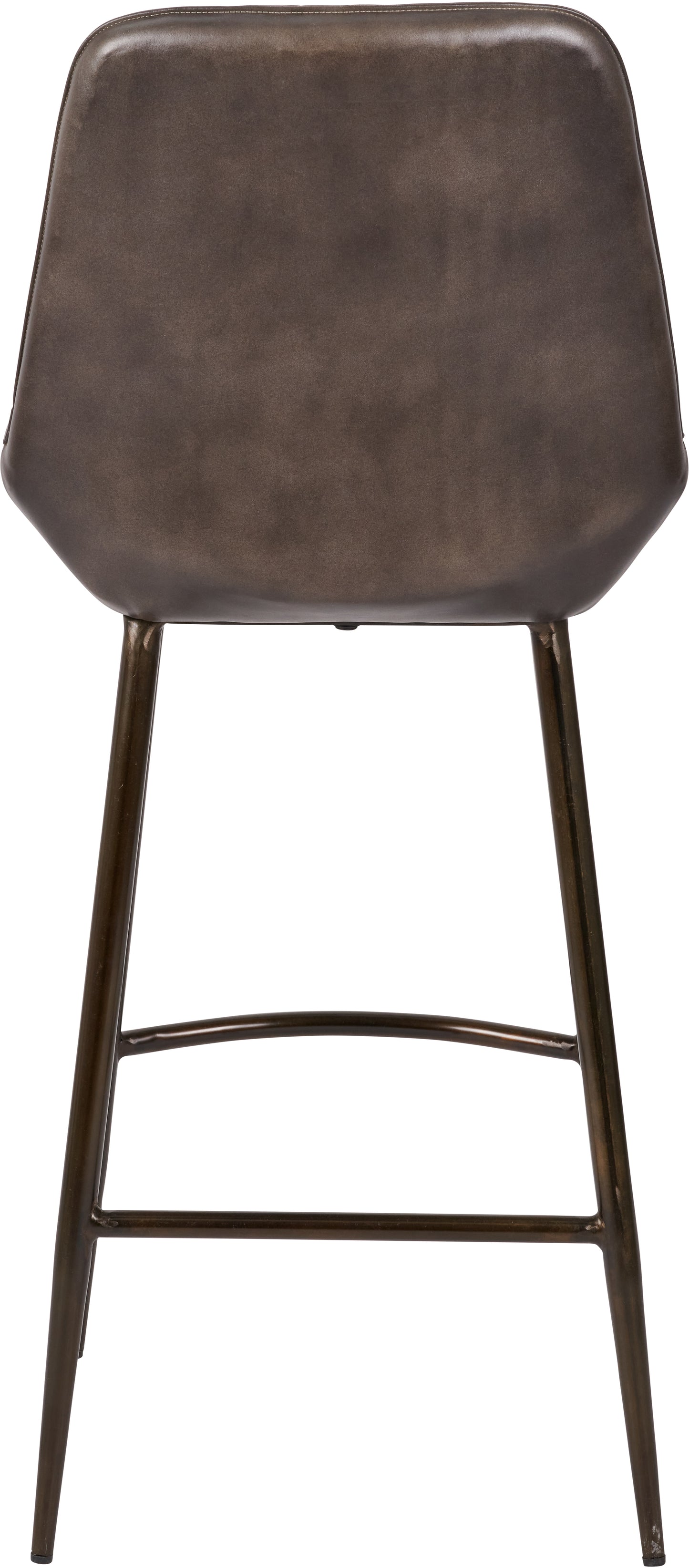 Angelo Peppercorn Leather and Bronze Metal Retro Bar Stool