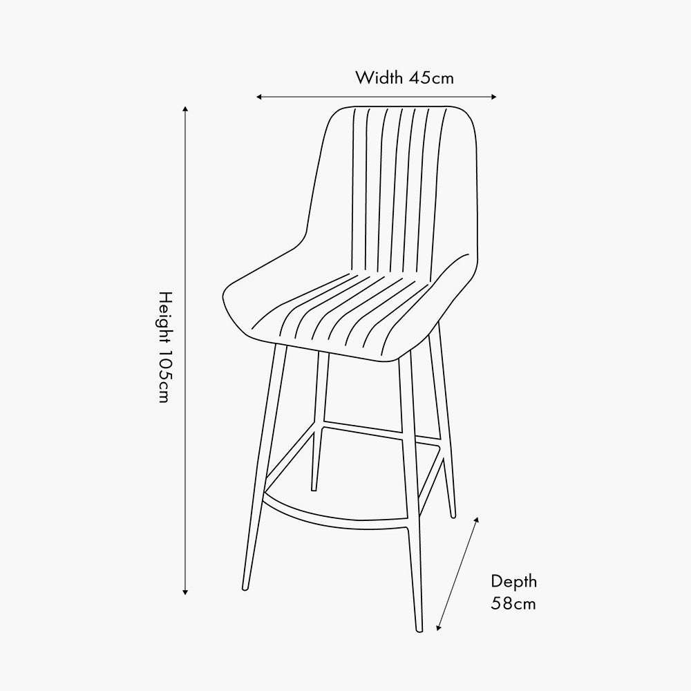 Upholstered in deep peppercorn-toned leather with ribbed cushioning and bronze metal frame, this handcrafted bar stool offers both comfort and visual impact. Shop online today at www.nobleandnook.co.uk