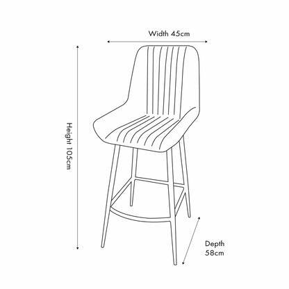 Angelo Peppercorn Leather and Bronze Metal Retro Bar Stool