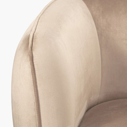 Lucca Biscuit Velvet Sofa with Metal Legs | Compact Velvet Sofa