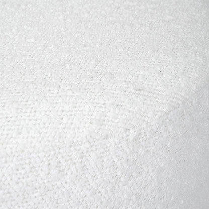 Sassari White Bouclé Fabric Cylinder Pouffe