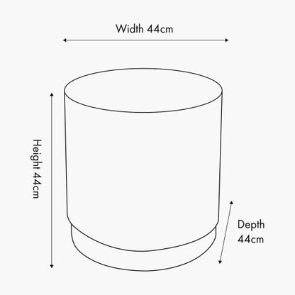 Sassari White Bouclé Fabric Cylinder Pouffe