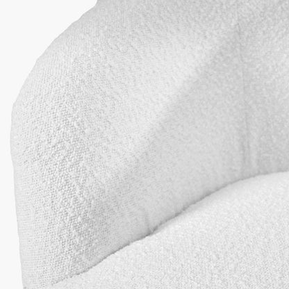 Siena White Bouclé Tub Chair with Black Legs | Accent Chair