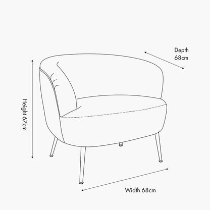 Siena White Bouclé Tub Chair with Black Legs | Accent Chair