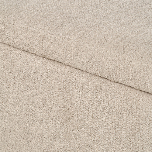 Catania Taupe Teddy Storage Bench with Black Metal Legs