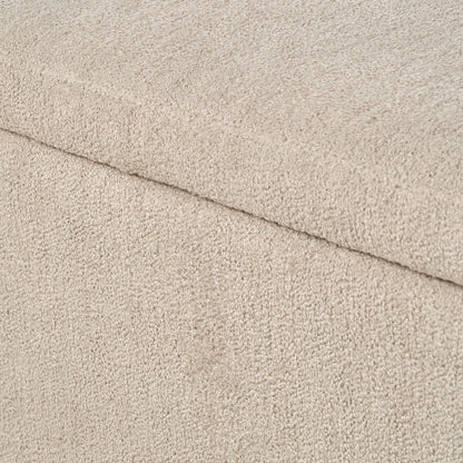 Catania Taupe Teddy Storage Bench with Black Metal Legs