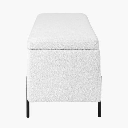 Catania Bouclé Fabric Storage Bench with Black Legs