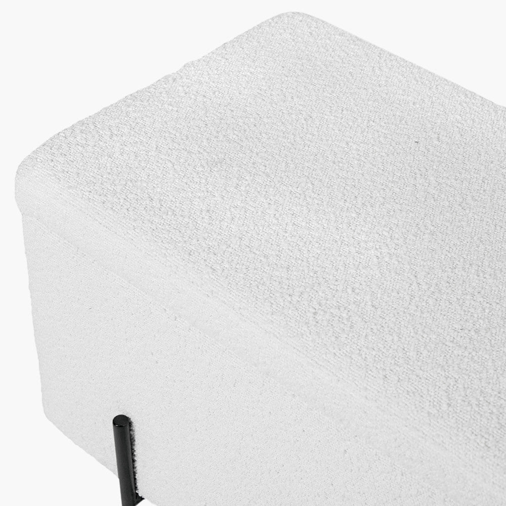 Catania Bouclé Fabric Storage Bench with Black Legs