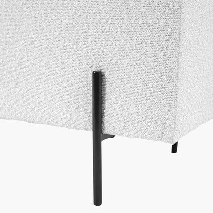 Catania Bouclé Fabric Storage Bench with Black Legs
