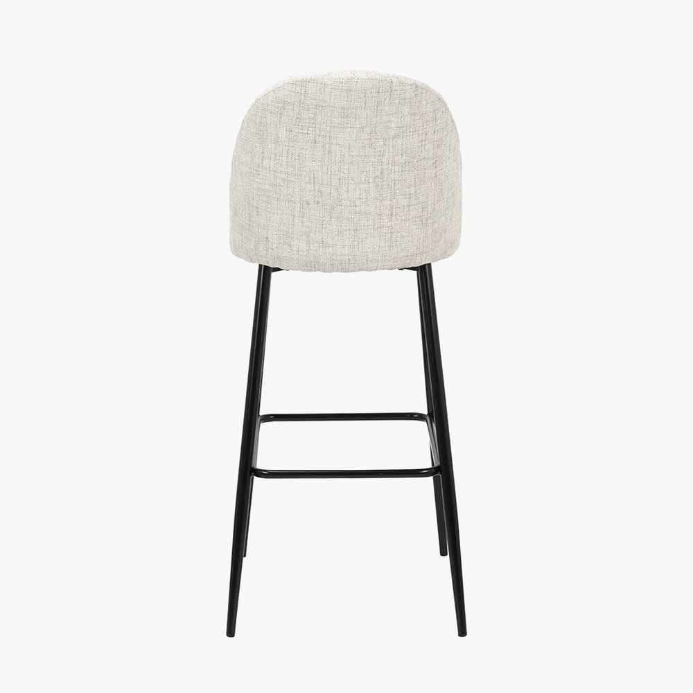 Refine your space with the Turi Pebble Linen Mix and Black Metal Bar Stool with gently curved backrest and soft pebble-toned linen mix upholstery. Shop online today at www.nobleandnook.co.uk