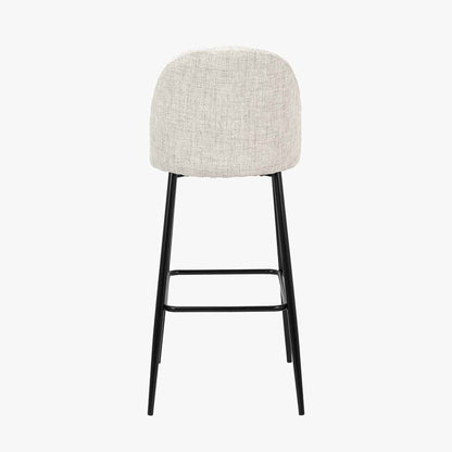 Refine your space with the Turi Pebble Linen Mix and Black Metal Bar Stool with gently curved backrest and soft pebble-toned linen mix upholstery. Shop online today at www.nobleandnook.co.uk