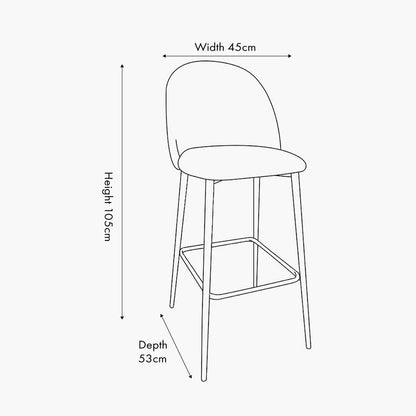 Refine your space with the Turi Pebble Linen Mix and Black Metal Bar Stool with gently curved backrest and soft pebble-toned linen mix upholstery. Shop online today at www.nobleandnook.co.uk