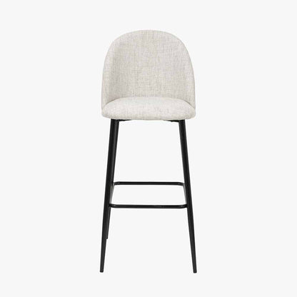 Refine your space with the Turi Pebble Linen Mix and Black Metal Bar Stool with gently curved backrest and soft pebble-toned linen mix upholstery. Shop online today at www.nobleandnook.co.uk