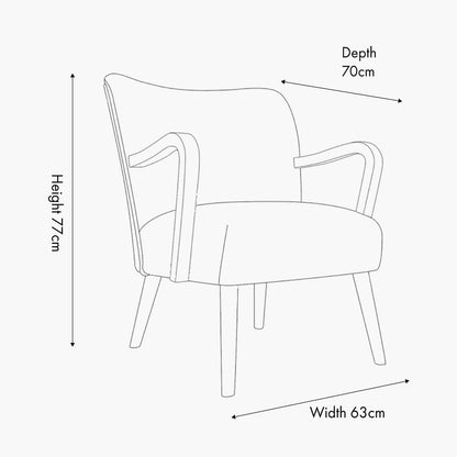 Sennori Taupe Teddy Fabric and Rubber Wood Occasional Chair – Soft Texture Meets Natural Elegance