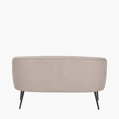 Aviana Natural Chenille Sofa with Black Metal Legs | Compact Sofa