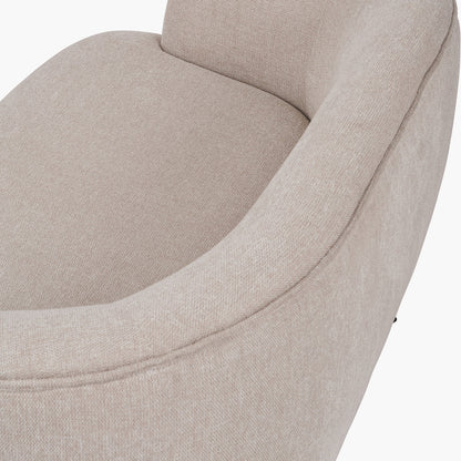 Aviana Natural Chenille Sofa with Black Metal Legs | Compact Sofa