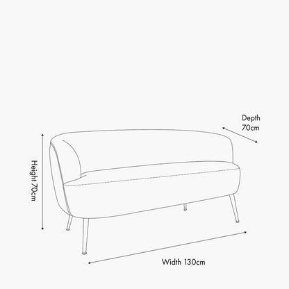 Aviana Taupe Teddy & Black Metal Sofa