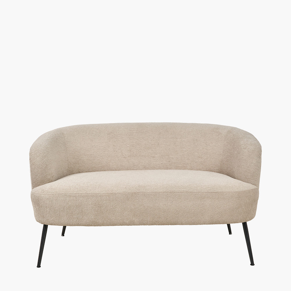 Aviana Taupe Teddy & Black Metal Sofa