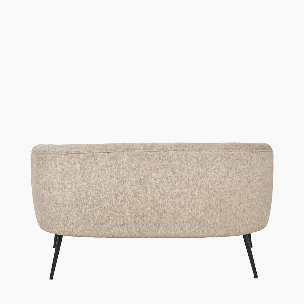 Aviana Taupe Teddy & Black Metal Sofa