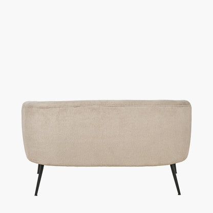 Aviana Taupe Teddy & Black Metal Sofa