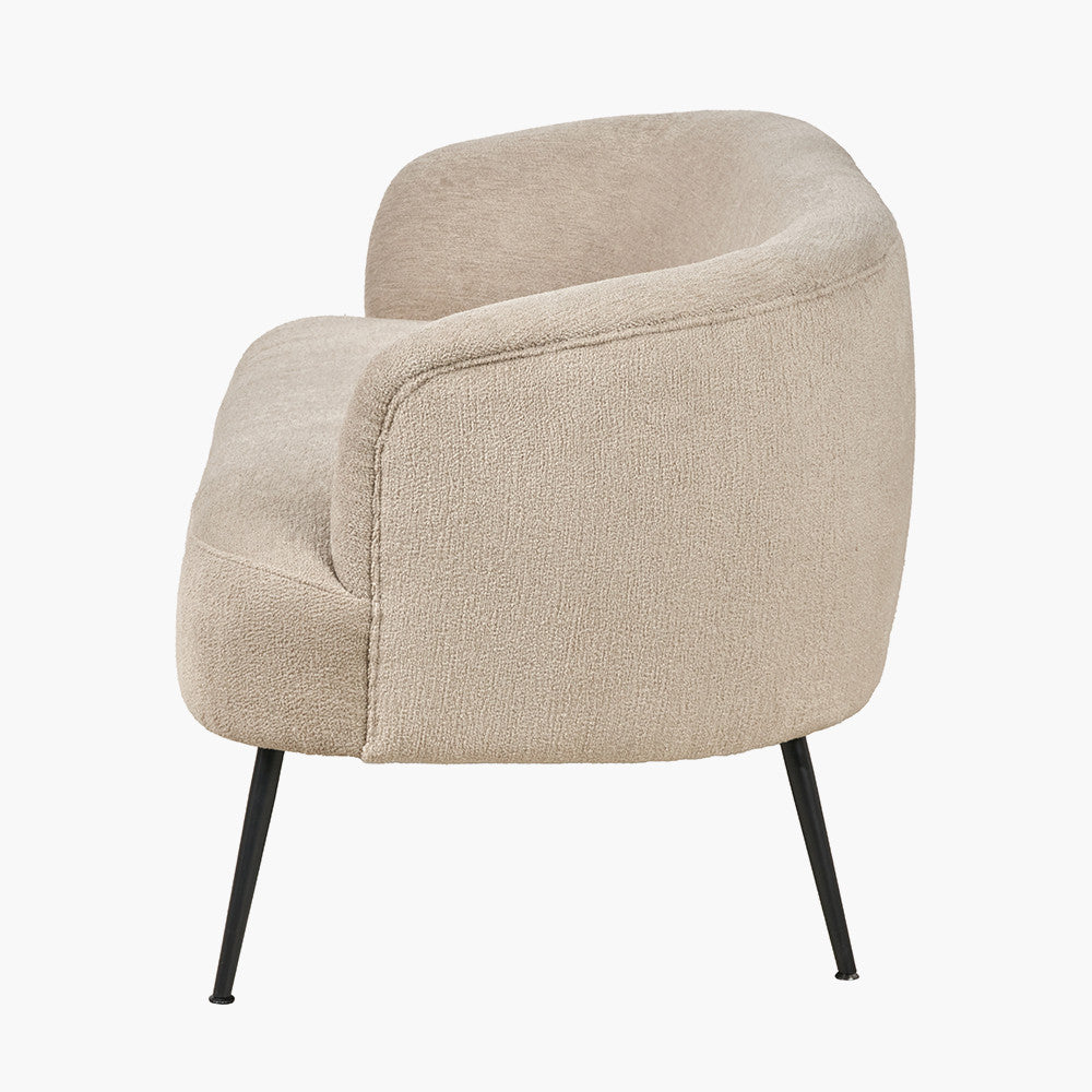 Aviana Taupe Teddy & Black Metal Sofa