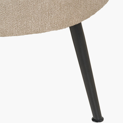 Aviana Taupe Teddy & Black Metal Sofa