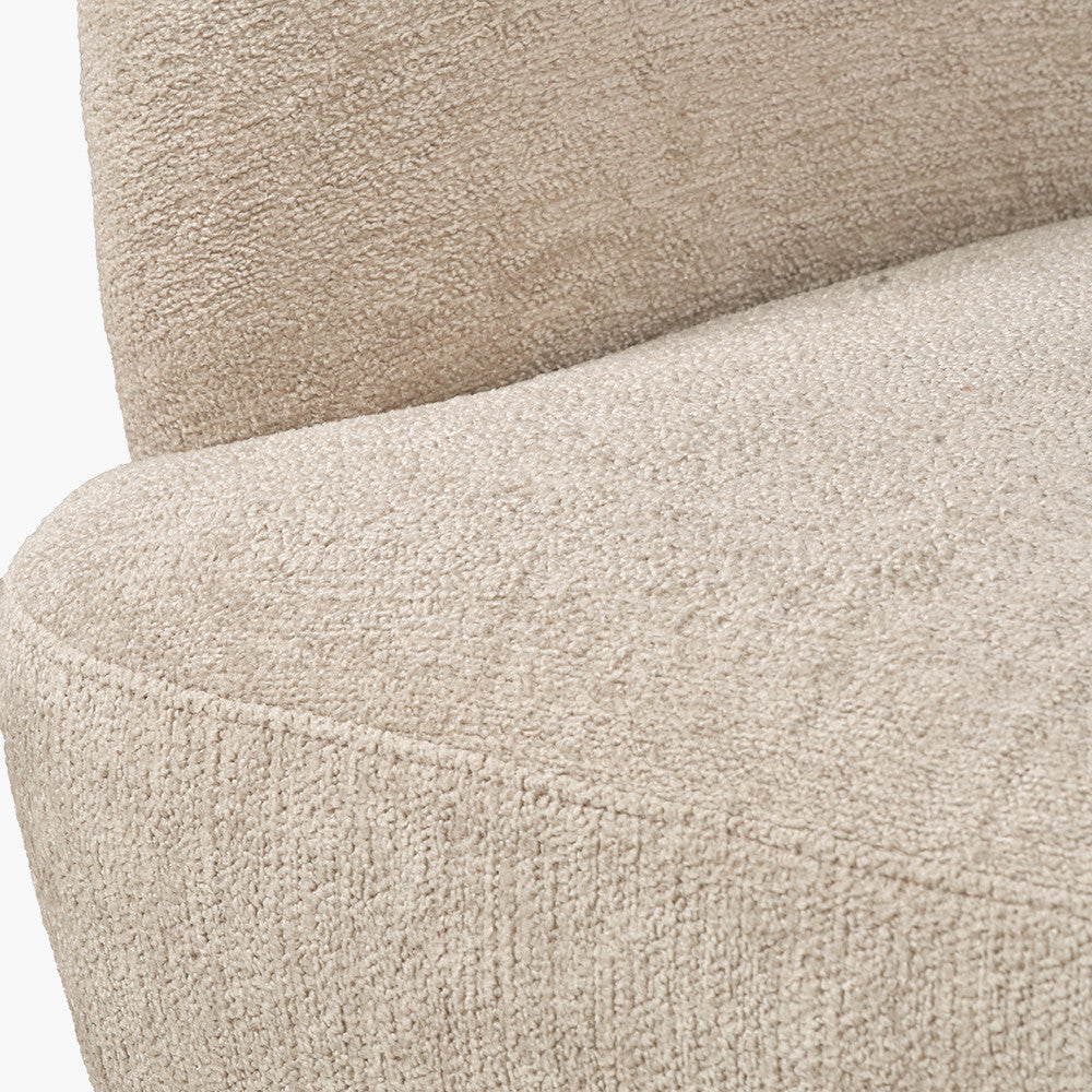 Aviana Taupe Teddy & Black Metal Sofa