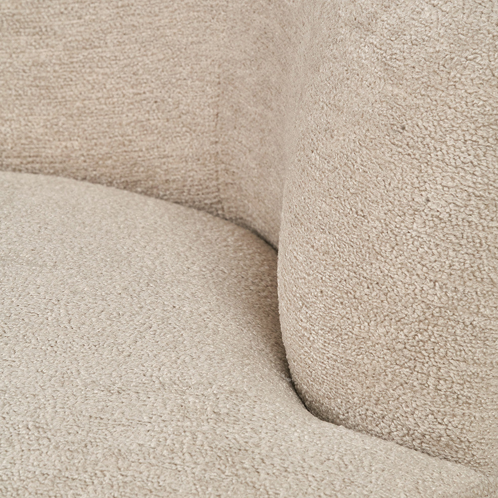 Aviana Taupe Teddy & Black Metal Sofa