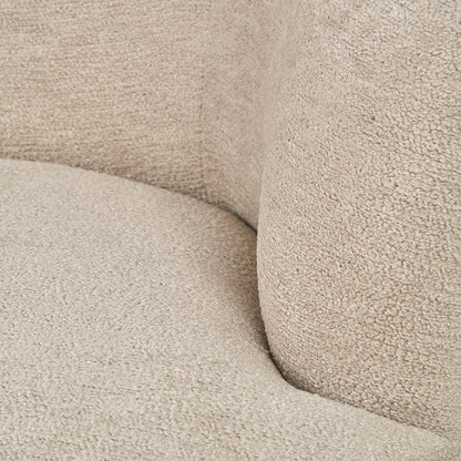 Aviana Taupe Teddy & Black Metal Sofa
