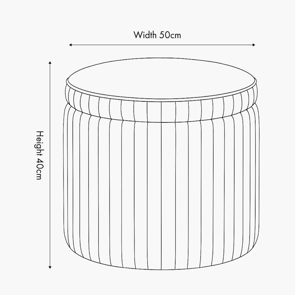 Alessandro Peppercorn Leather Round Storage Pouffe